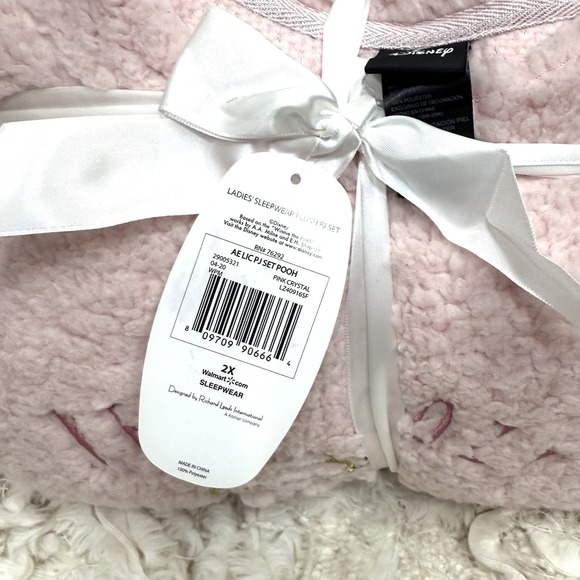 Disney Winnie the Pooh Womans 2XL‎ 18/20 W  Pink Fuzzy Fleece Sherpa Pajama Set - Picture 4 of 8